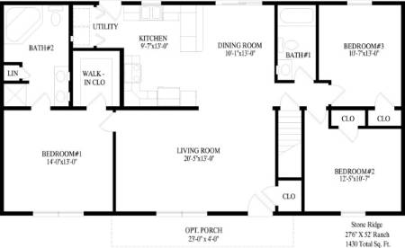 Stone Ridge Modular Home Floor Plan